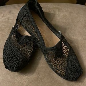 Black Lace patterned Toms